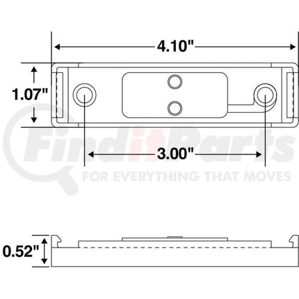 Truck-Lite 19721  Marker Light Base Mount, Gray.