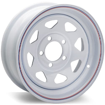 Americana Tire and Wheel 20232 Trailer Wheel White With Stripes 13"x4.5" 5 lug on 4.5"