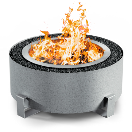 Luxeve 24 Smokeless Fire Pit with Lid & Glass (Silver Vein)