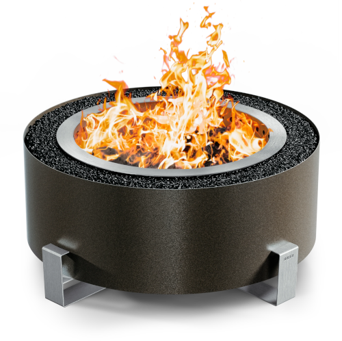 Breeo Luxeve 24" Smokless Fire Pit w/ Lid & Glass (Bronze vein)