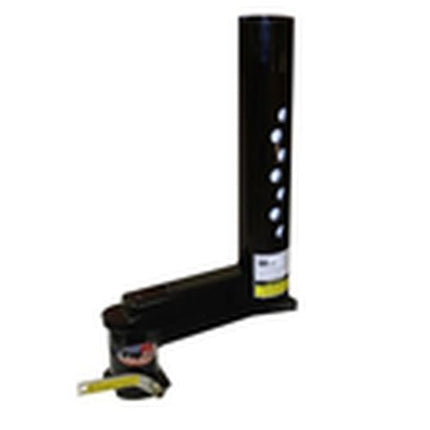 Gooseneck Trailer Coupler; Adjustable; Round; 12 Inch Offset; 24000 Pound Capacity; 2-5/16 Inch Coupler; For Trailers With 4 Inch ID Tube; Black