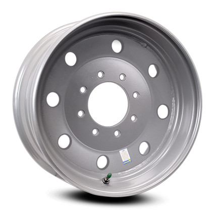 WHEEL - 17.5" X 6.75 STEEL; SILVER  8 BOLT