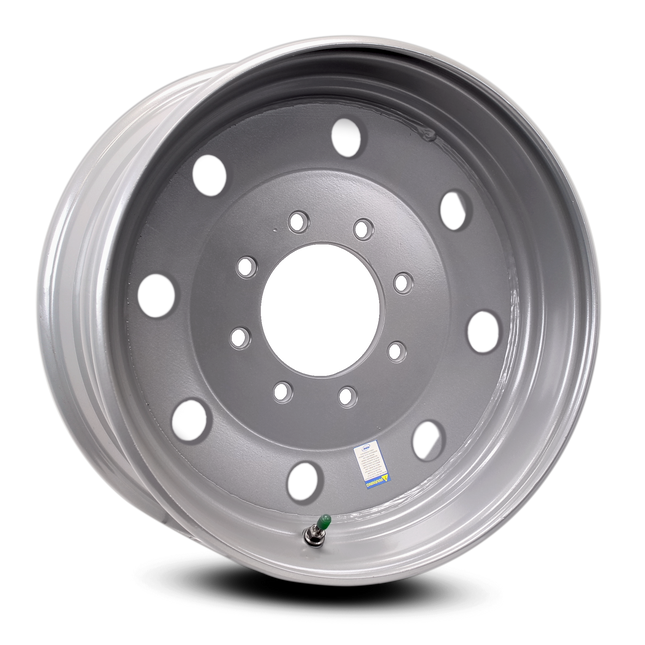 WHEEL - 17.5" X 6.75 STEEL; SILVER  8 BOLT