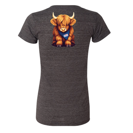 Baby Highland Cow Ladies V-Neck Shirt