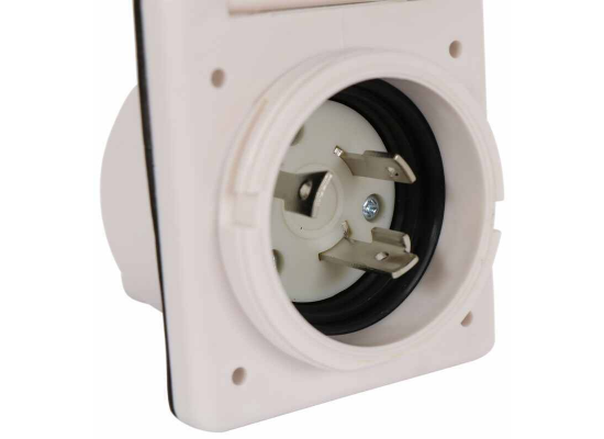 Mighty Cord Replacement RV Power Inlet - 30 Amp Twist Lock - White