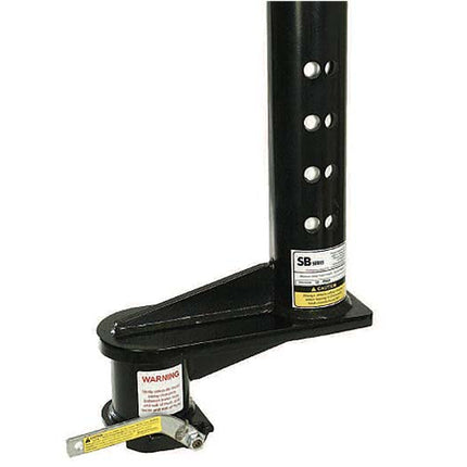GOOSENECK COUPLER - Adjustable; Square; 9 Inch Offset; 24000 Pound Capacity; 2-5/16 Inch Ball; For Trailers With 4-1/2 Inch ID Tube; 1 Inch Holes thru Sides; 27-7/8 Inch Overall Height; Black