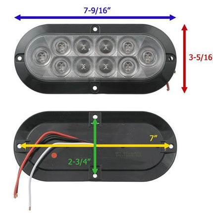 Optronics LED Trailer Tail Light. Clear Lens Surface Mount